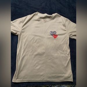 Grey and Red Heart Silk Shirt